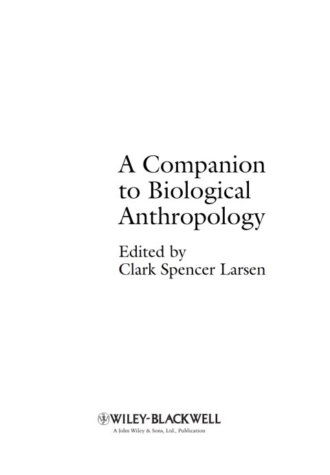 Cover image for book A Companion to Biological Anthropology