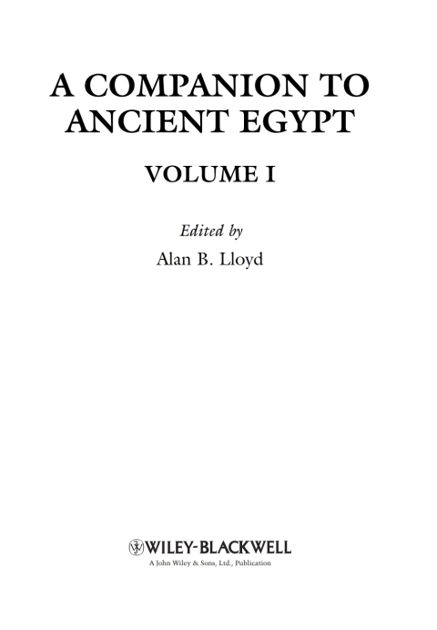 A Companion to Ancient Egypt 