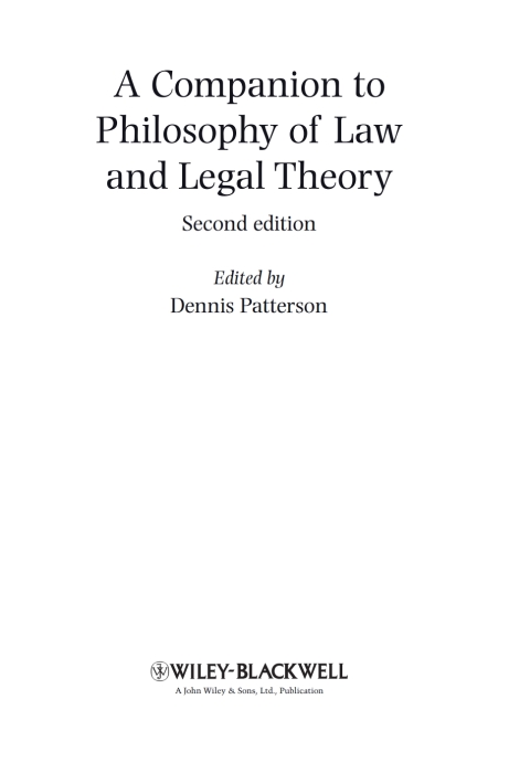Cover image for book A Companion to Philosophy of Law and Legal Theory