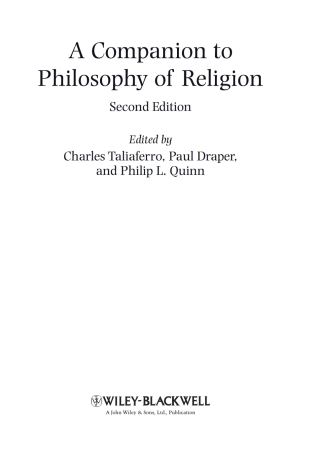 A Companion to Philosophy of Religion