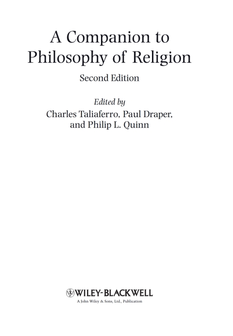 A Companion to Philosophy of Religion 