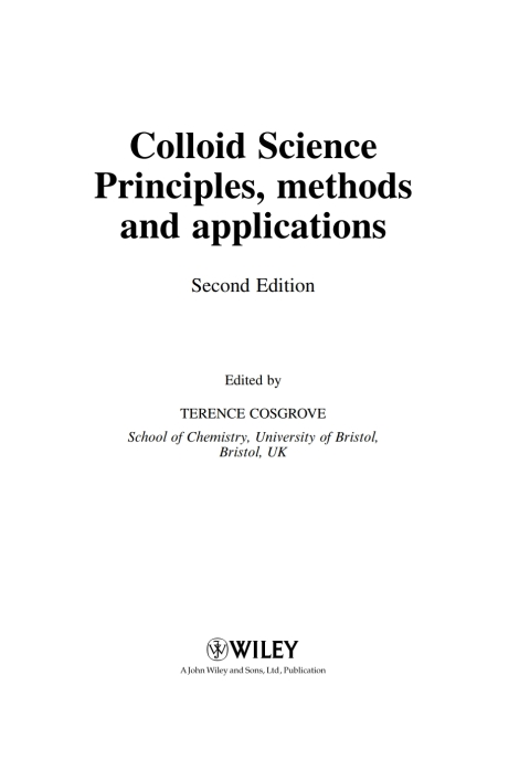 Cover image for book Colloid Science