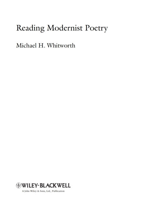Cover image for book Reading Modernist Poetry