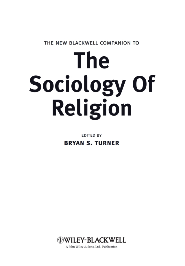 The New Blackwell Companion to the Sociology of Religion