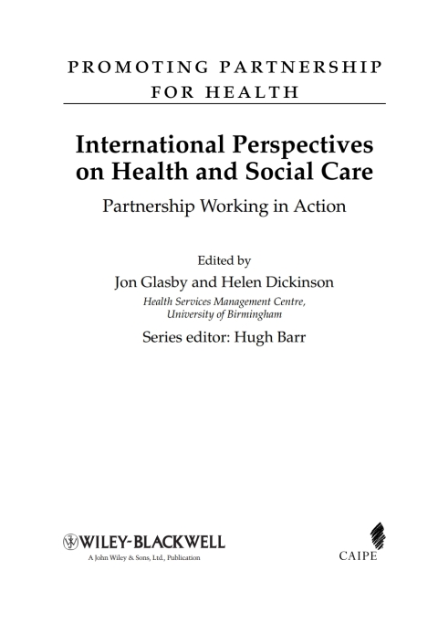 Cover image for book International Perspectives on Health and Social Care