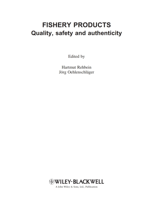 Cover image for book Fishery Products
