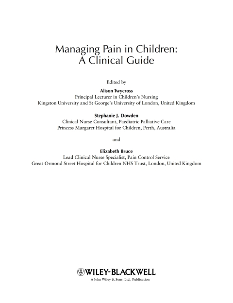 Cover image for book Managing Pain in Children: A Clinical Guide