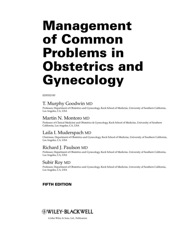 Management of Common Problems in Obstetrics and Gynecology