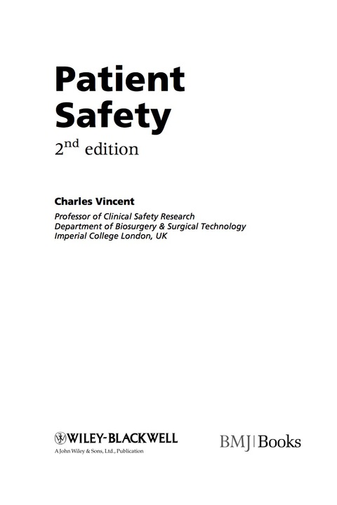 Cover image for book Patient Safety