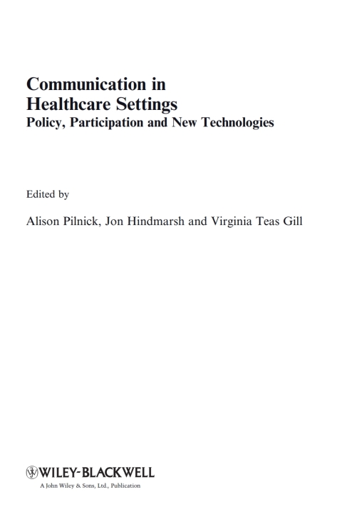 Cover image for book Communication in Healthcare Settings