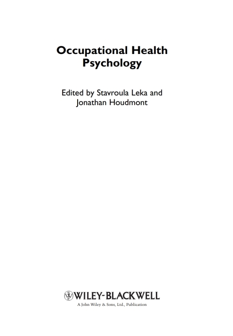 Occupational Health Psychology 