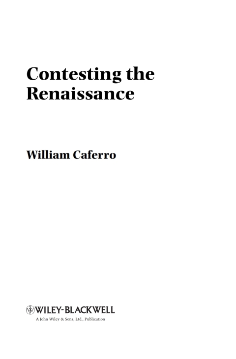 Cover image for book Contesting the Renaissance