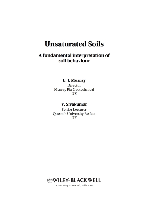 Cover image for book Unsaturated Soils