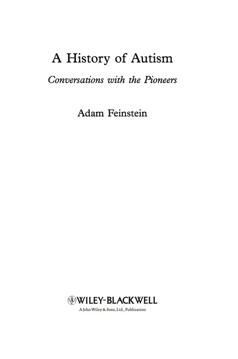 Cover image for book A History of Autism: Conversations with the Pioneers