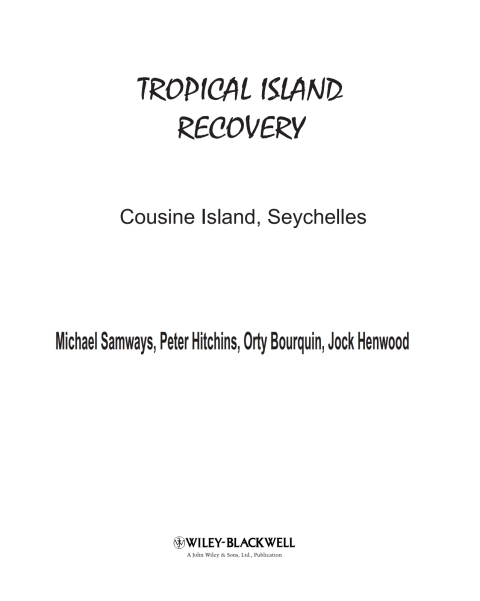 Cover image for book Tropical Island Recovery