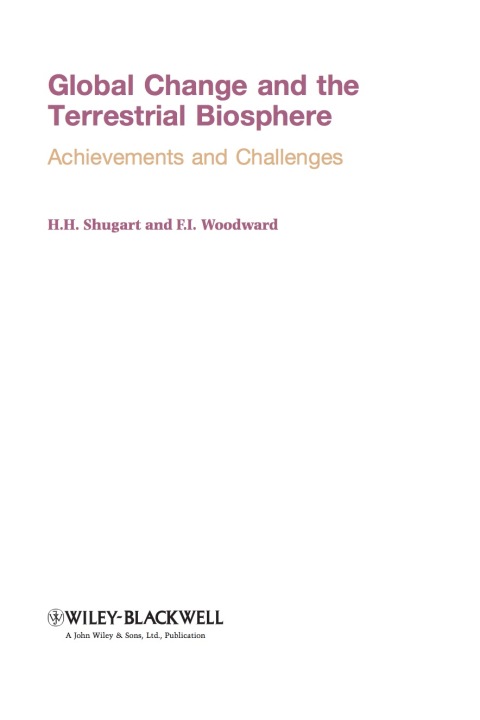 Cover image for book Global Change and the Terrestrial Biosphere: Achievements and Challenges
