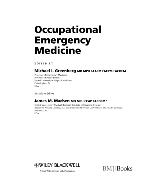 Cover image for book Occupational Emergency Medicine