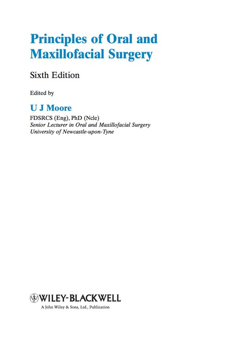 Cover image for book Principles of Oral and Maxillofacial Surgery