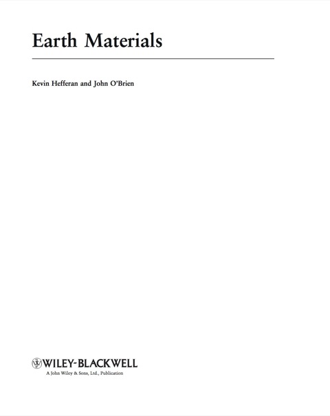 Cover image for book Earth Materials