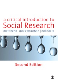 Cover image: A Critical Introduction to Social Research 2nd edition 9781848601796