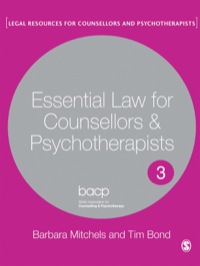 Cover image: Essential Law for Counsellors and Psychotherapists 1st edition 9781848608863