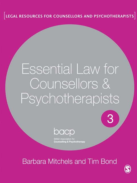 Cover image for book Essential Law for Counsellors and Psychotherapists