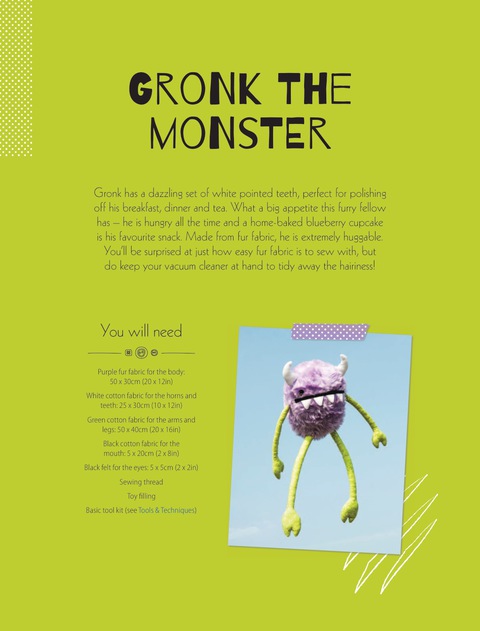 Cover image for book Gronk the Monster Soft Toy Pattern