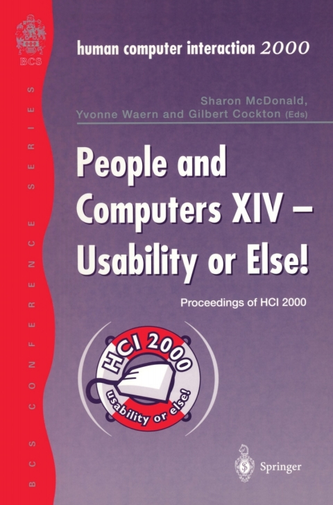 Cover image for book People and Computers XIV — Usability or Else!