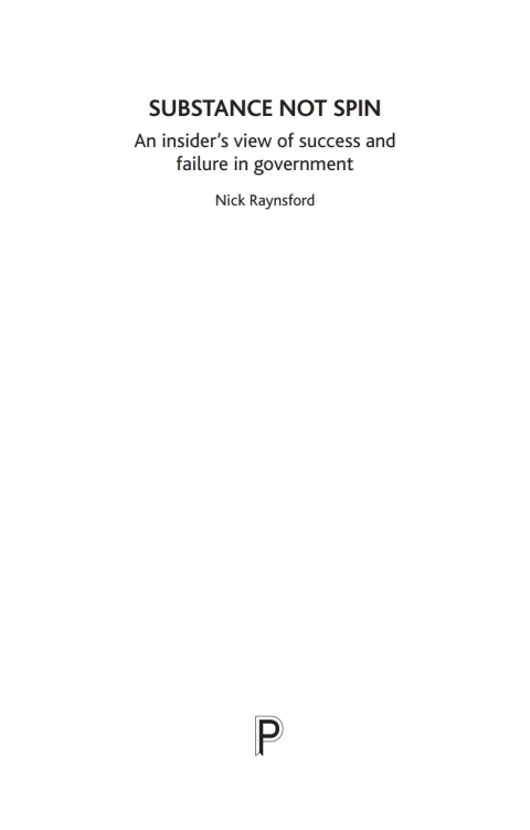 Cover image for book Substance Not Spin