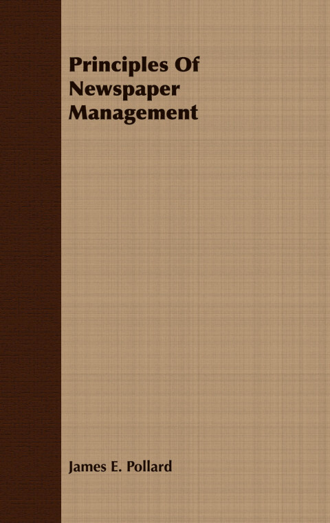 Cover image for book Principles of Newspaper Management