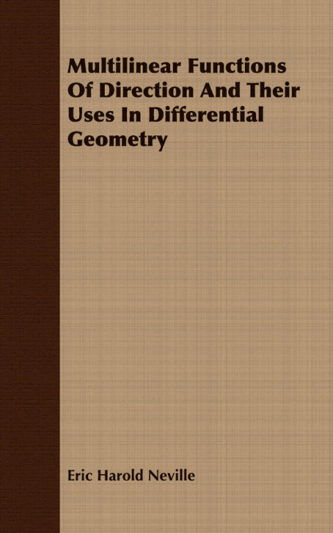 Cover image for book Multilinear Functions Of Direction And Their Uses In Differential Geometry