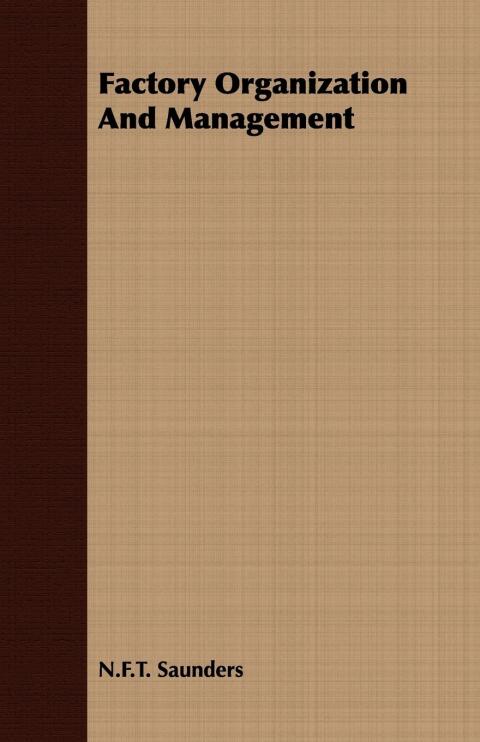 Cover image for book Factory Organization And Management