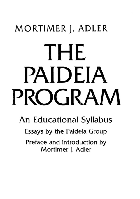 Cover image for book Paideia Program