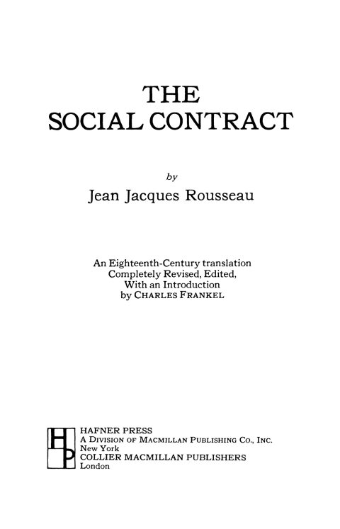 Cover image for book Social Contract