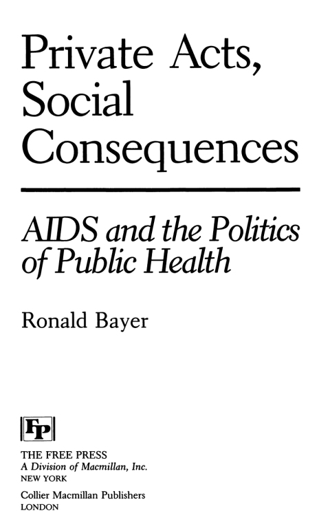 Cover image for book Private Acts, Social Consequences