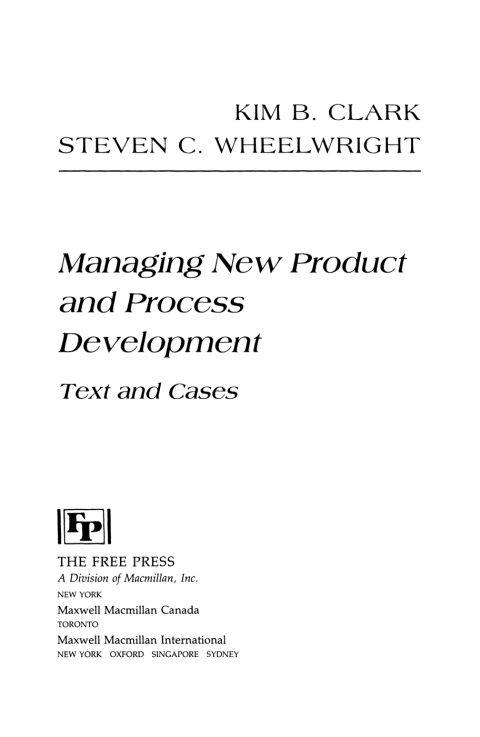 Cover image for book Managing New Product and Process Development