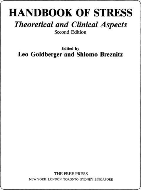 Cover image for book Handbook of Stress, 2nd Ed