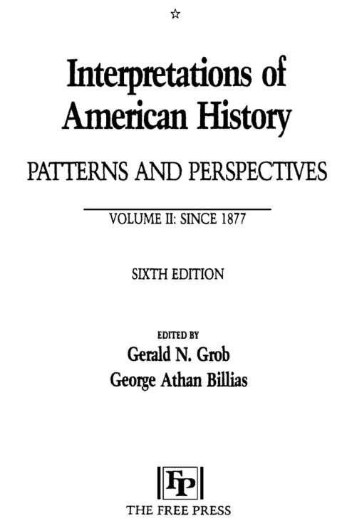 Cover image for book Interpretations of American History, 6th Ed, Vol.