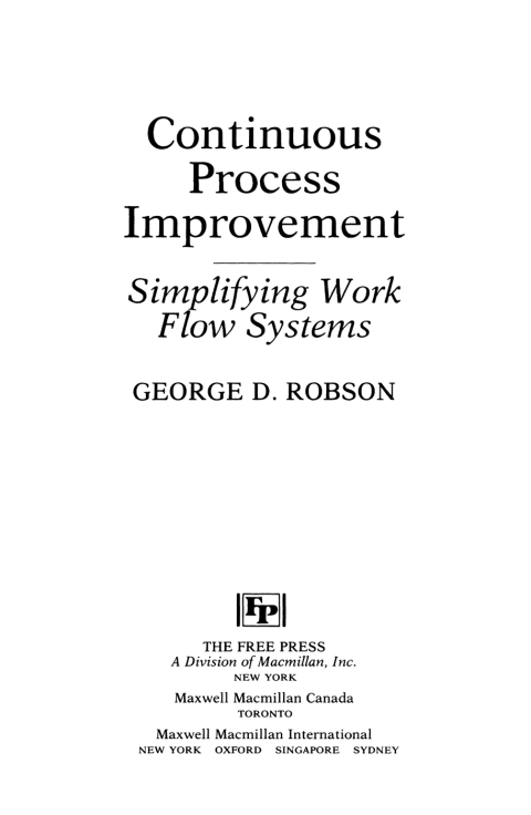 Cover image for book Continuous Process Improvement
