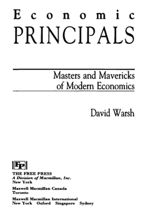 Cover image for book Economic Principles