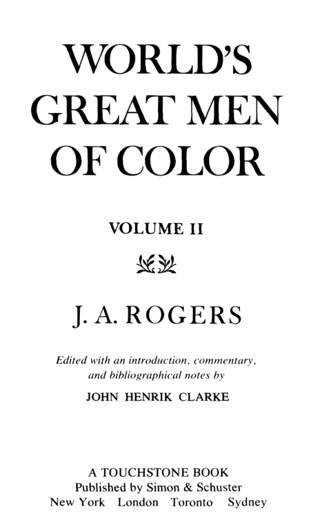 Cover image for book World's Great Men of Color, Volume II
