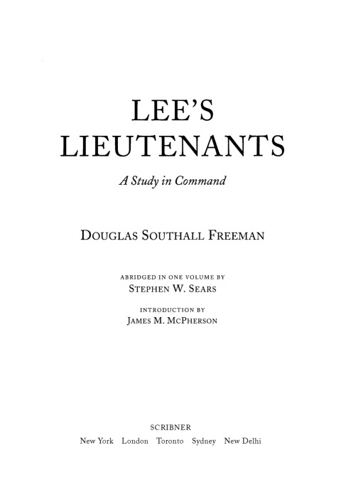 Cover image for book Lee's Lieutenants Third Volume Abridged