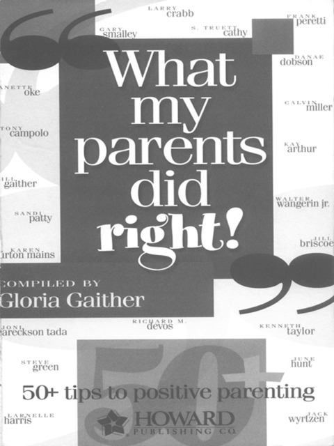Cover image for book What My Parents Did Right!