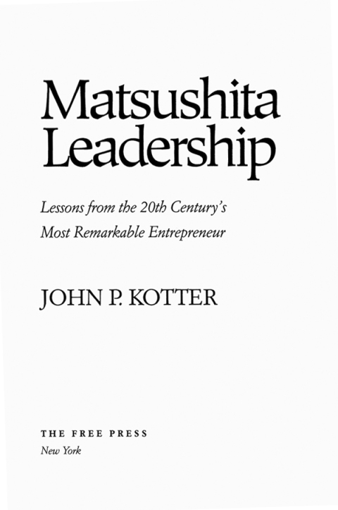 Cover image for book Matsushita Leadership