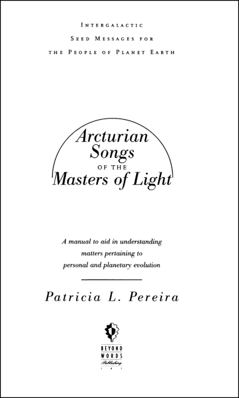 Cover image for book Arcturian Songs Of The Masters Of Light