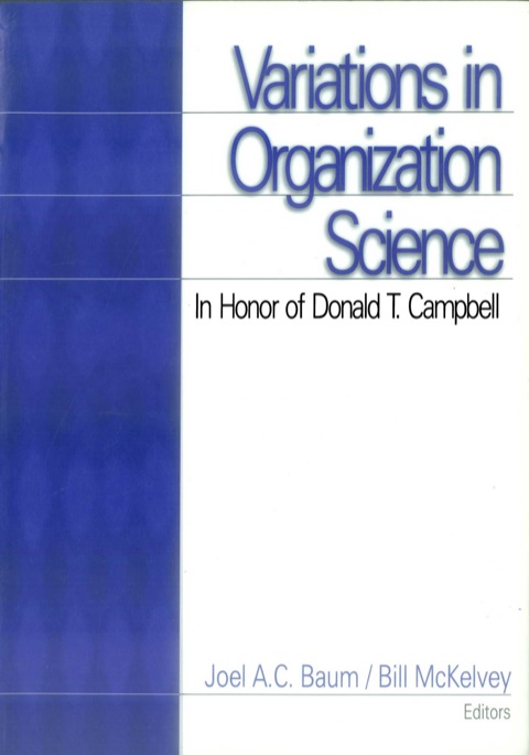 Cover image for book Variations in Organization Science