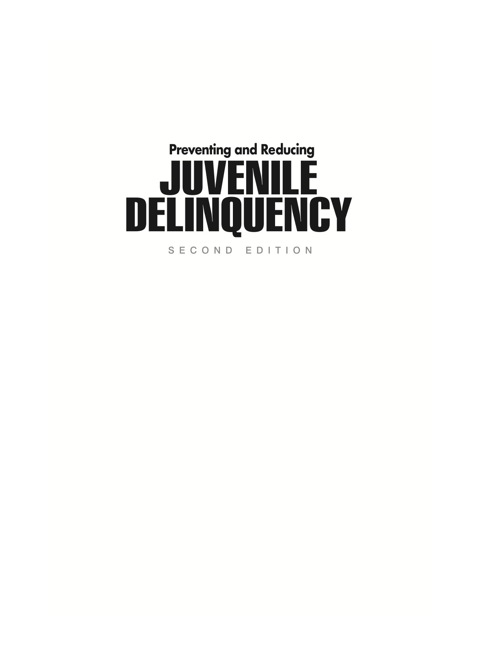 Preventing and Reducing Juvenile Delinquency A Comprehensive Framework