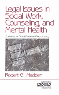 Cover image: Legal Issues in Social Work, Counseling, and Mental Health 1st edition 9780761912323