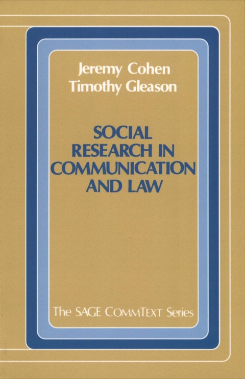 Cover image for book Social Research in Communication and Law