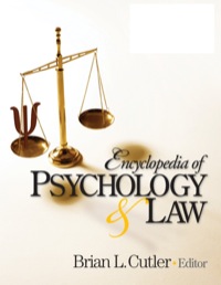 Cover image: Encyclopedia of Psychology and Law 1st edition 9781412951890